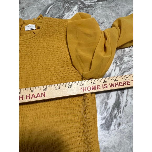 Women's Wilfred Smocked Blouse Mustard Yellow S - Picture 6 of 9